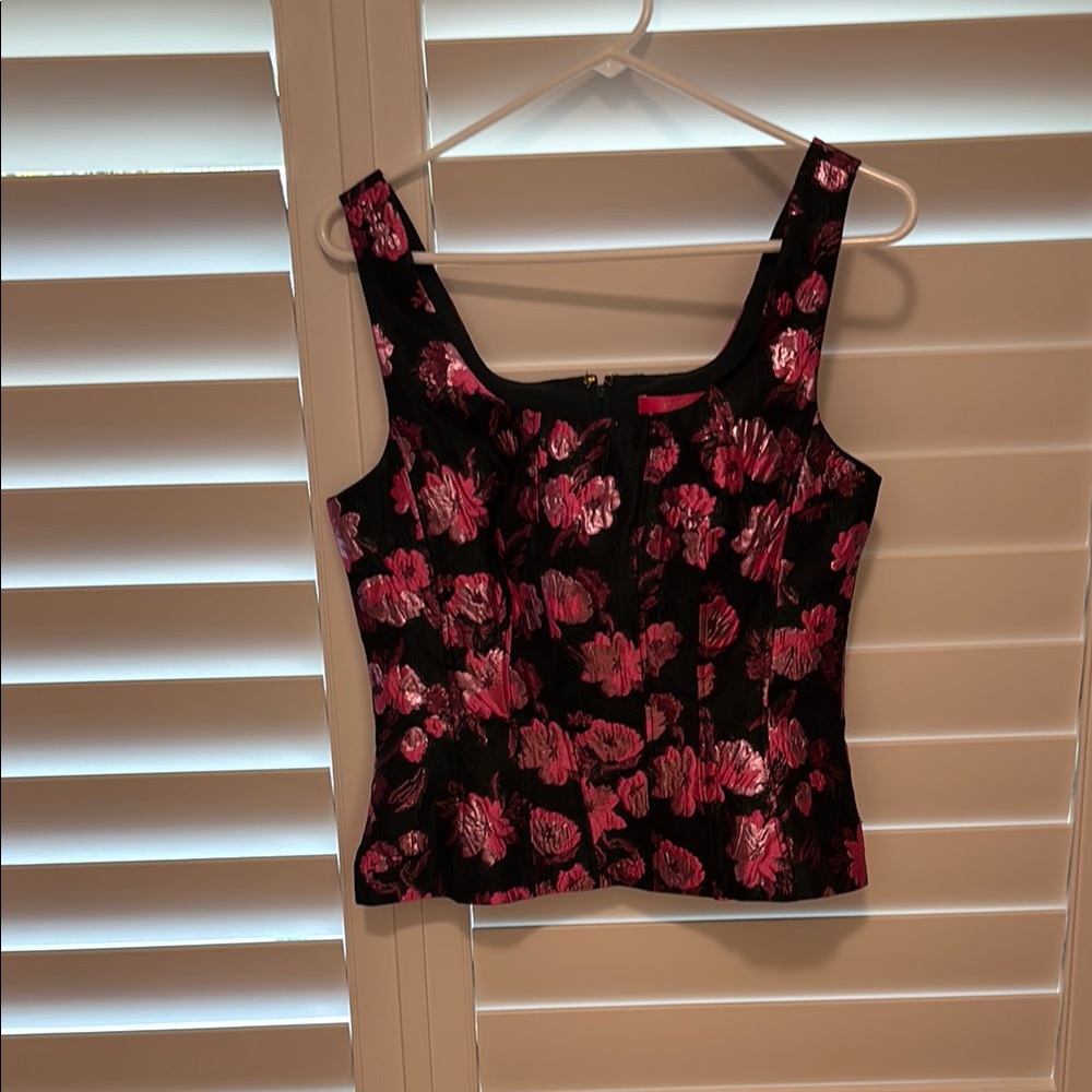 Floral Black and Pink Women's Top